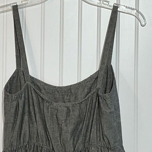 BeBop Women Elastic Waist Chambray Ruffle Sleeveless Dress Size Medium - Black - Picture 11 of 11